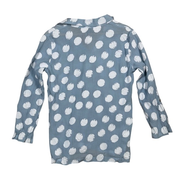 Ali Miles Women's Polka Dot Long Sleeve Collared Button Up Shirt Size S - Picture 3 of 8